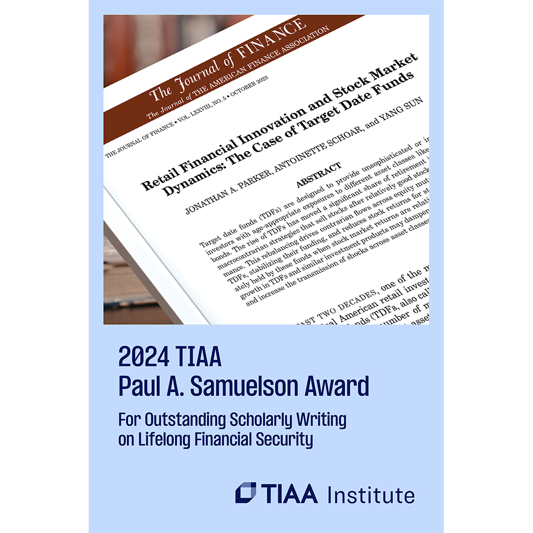 TIAA Paul. A Samuelson Award brochure cover