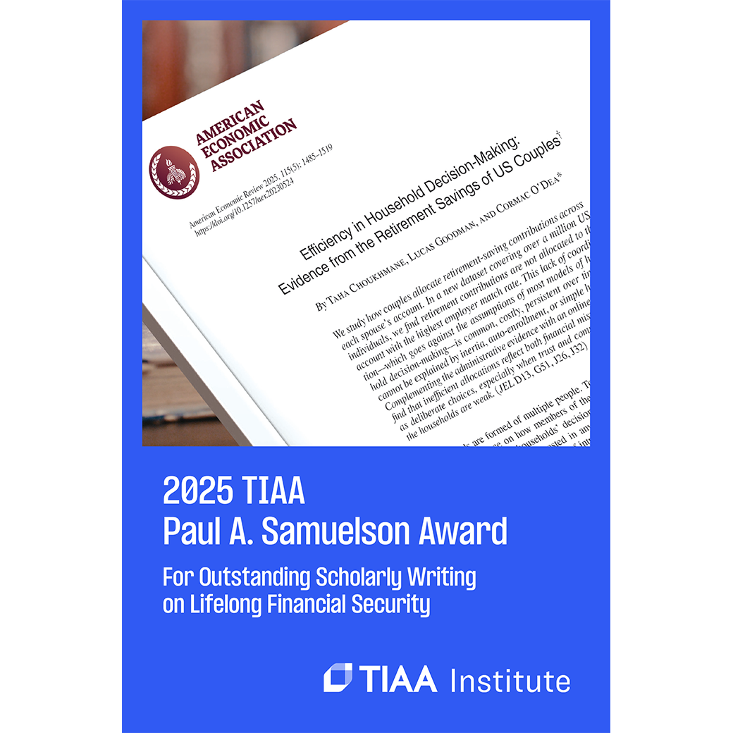TIAA Paul. A Samuelson Award brochure cover