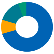 Pie chart demonstrating investment allocation