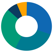 Pie chart demonstrating investment allocation