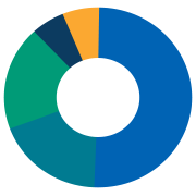 Pie chart demonstrating investment allocation