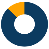 Pie chart demonstrating investment mix