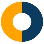 Pie chart demonstrating investment mix