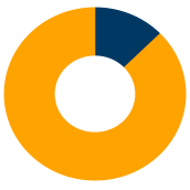 Pie chart demonstrating investment mix