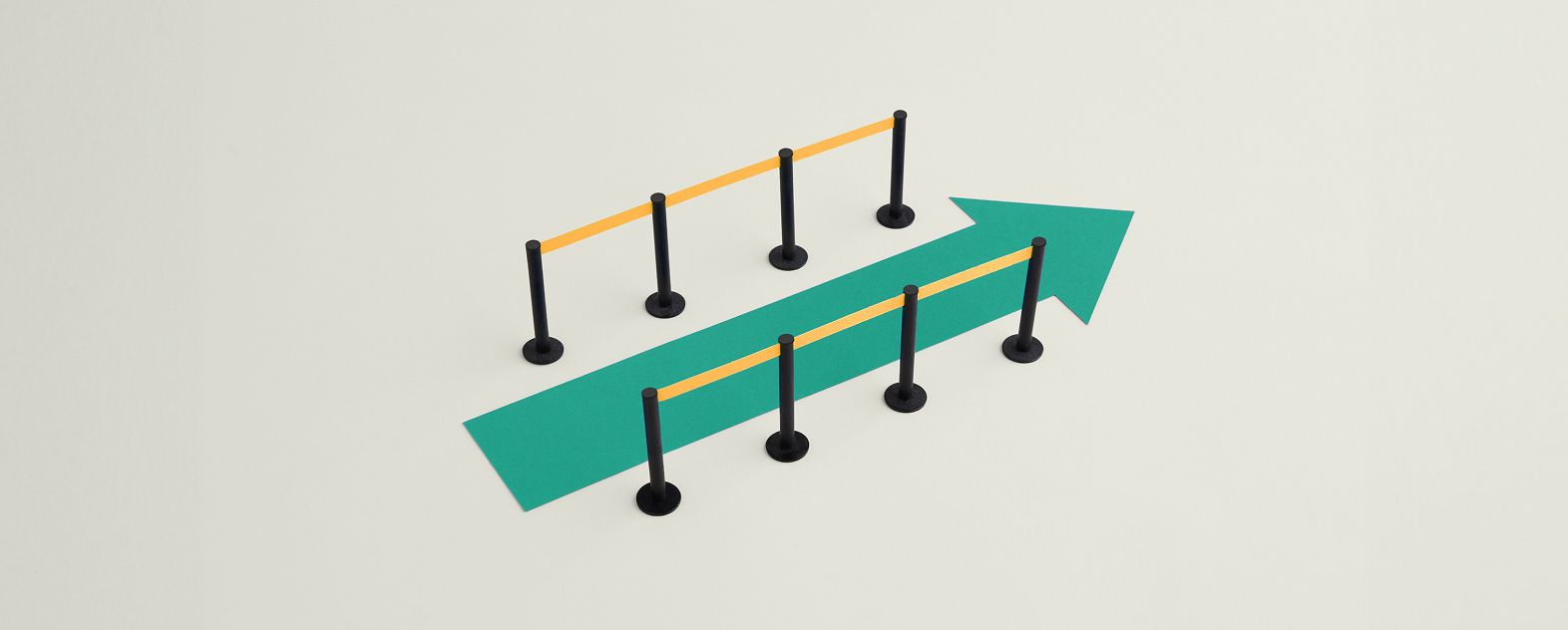 Arrow showing the path