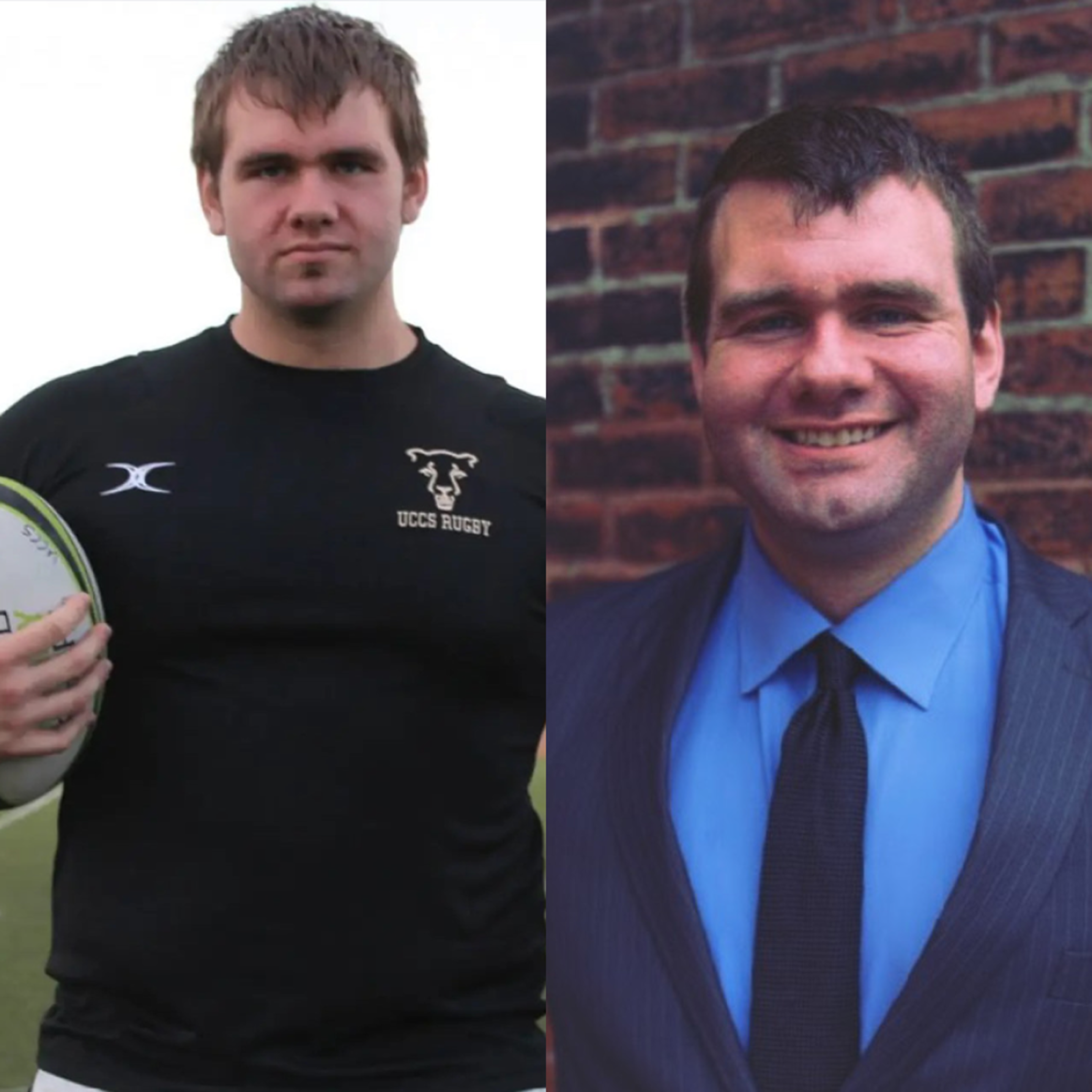 Pictures of TIAA associate as a college athlete and today.