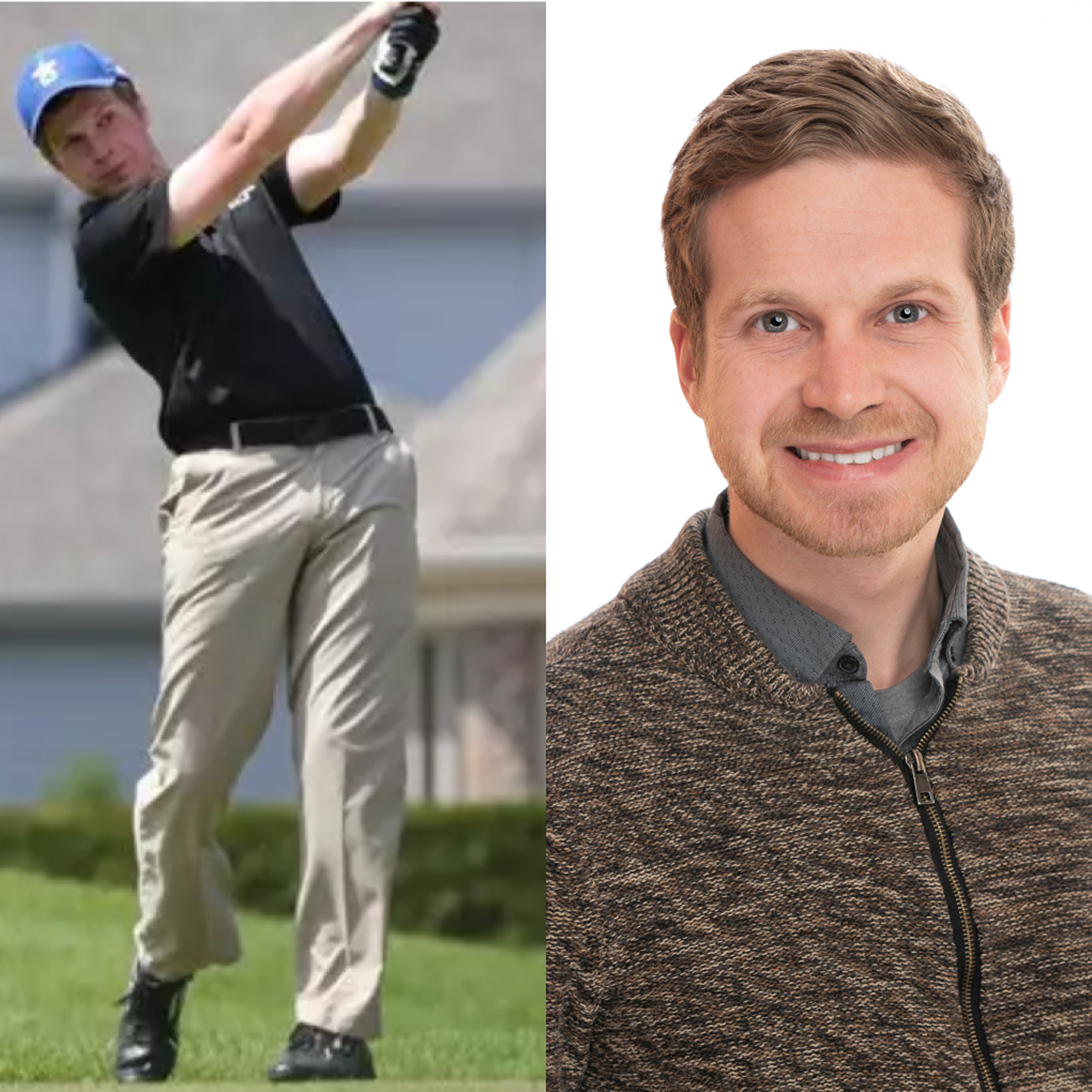 Pictures of TIAA associate as a college athlete and today.