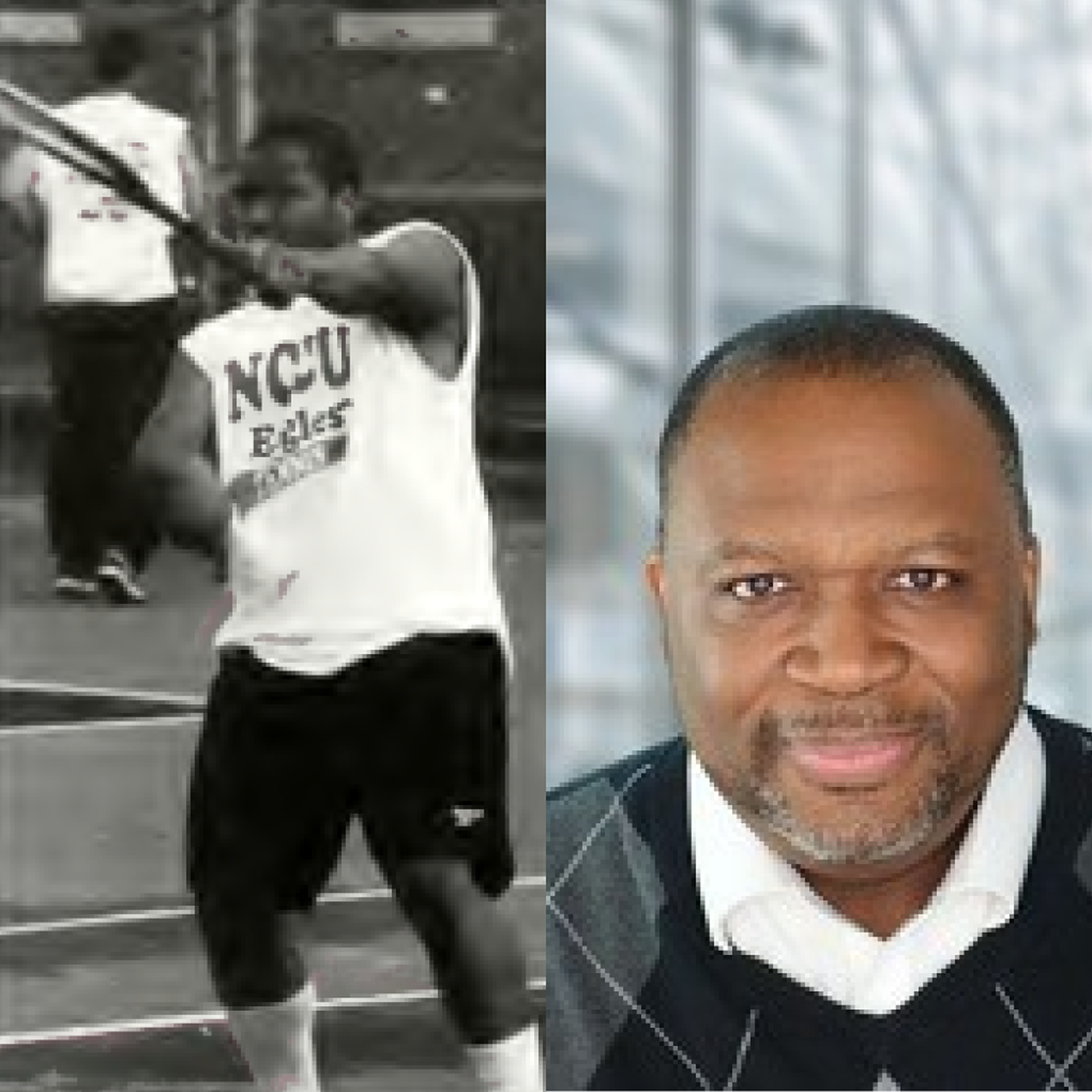 Pictures of TIAA associate as a college athlete and today.