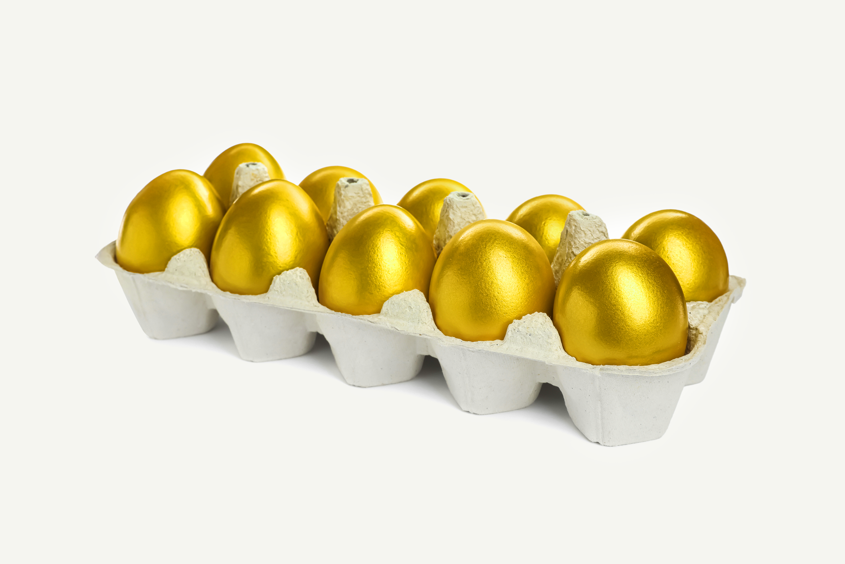A carton of golden eggs.