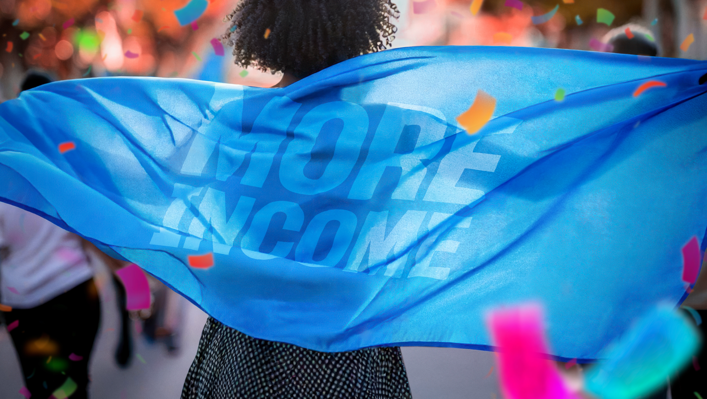 You, too, would wave a parade banner like this woman, if you got more monthly retirement income from the TIAA Annuity Payout Advantage.