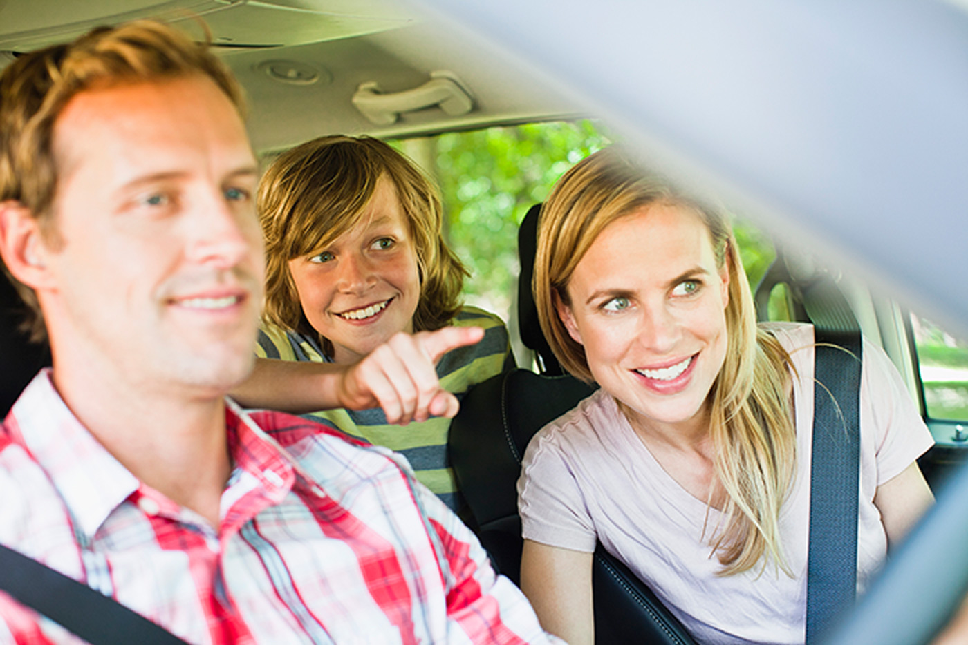 Teaching kids about money in the car.